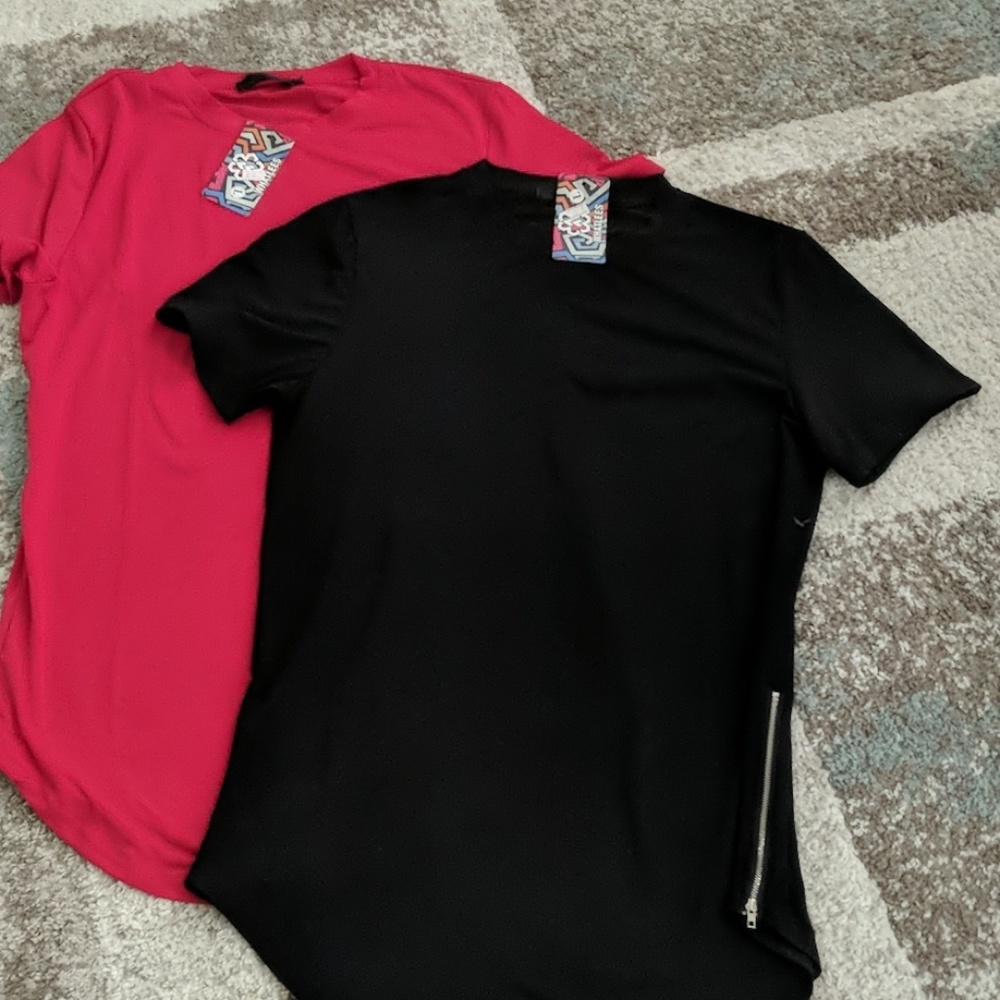 NEVER WORN black, red and white t shirts